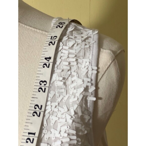Twiggy London Tank Top Large White Sequins Front  HSN Classic Silhouette - Picture 8 of 11